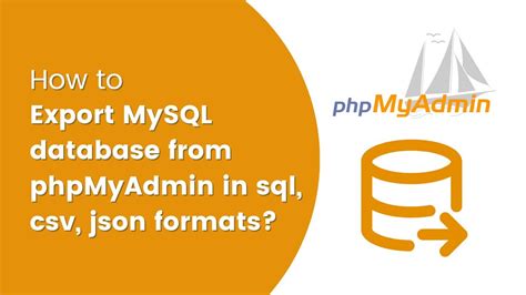 Export PhpMyAdmin to CSV .